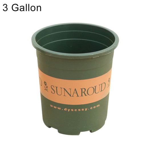 HEVIRGO Plastic Gallon Flowerpot Flower Planter Basket Nursery Pot Balcony Decoration,Green 5 Gallons